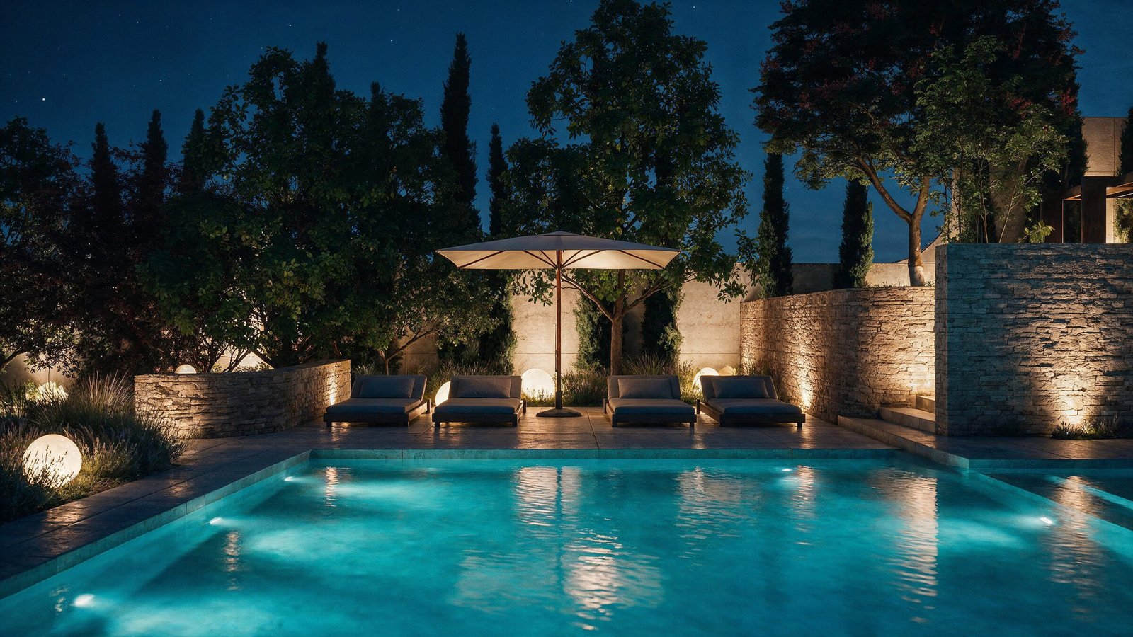 Pool at night