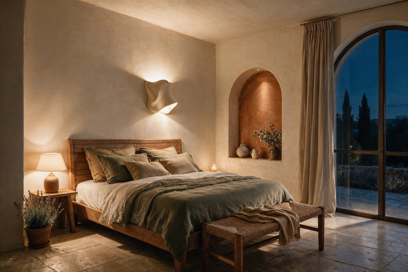 Bedroom at dusk