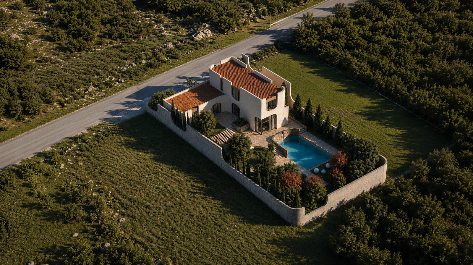 Aerial view of the site