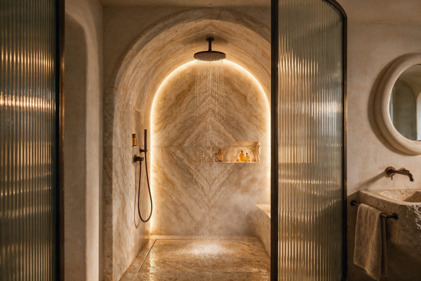 Marble shower niche