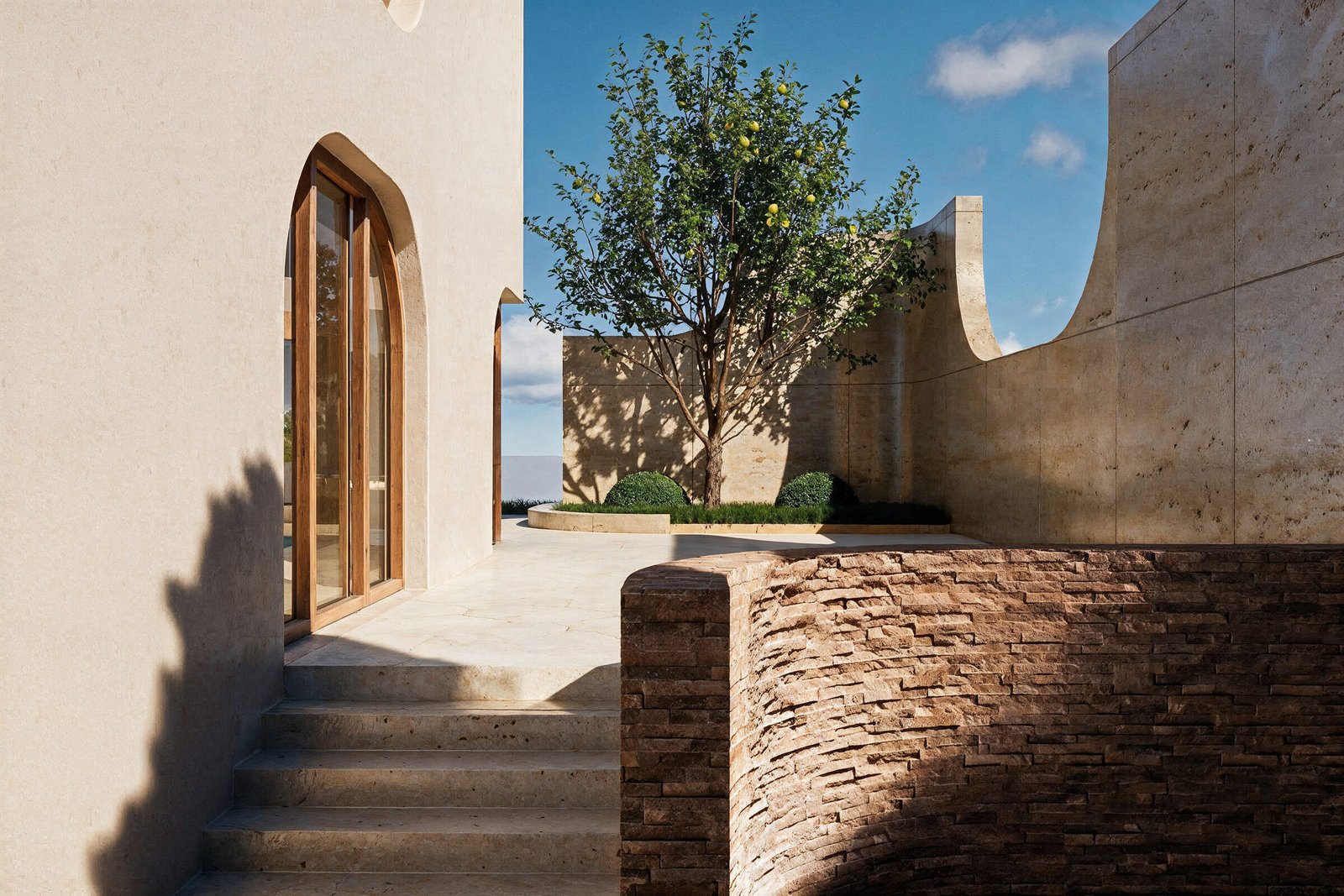 Entry court in morning light